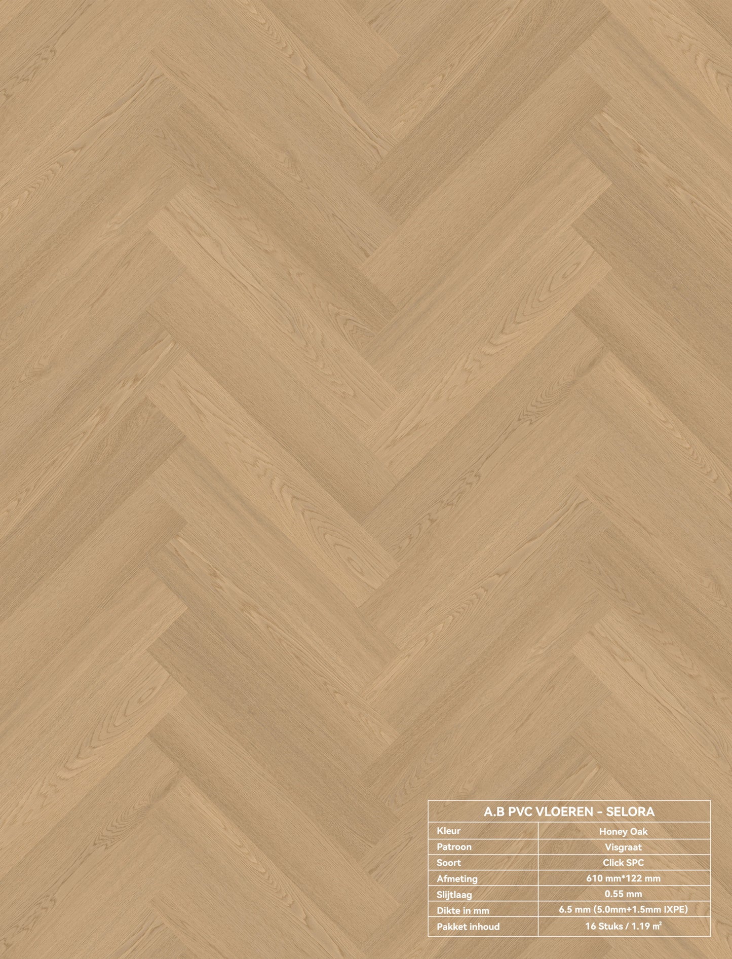 Honey Oak | Visgraat | Pvc Vloer Click