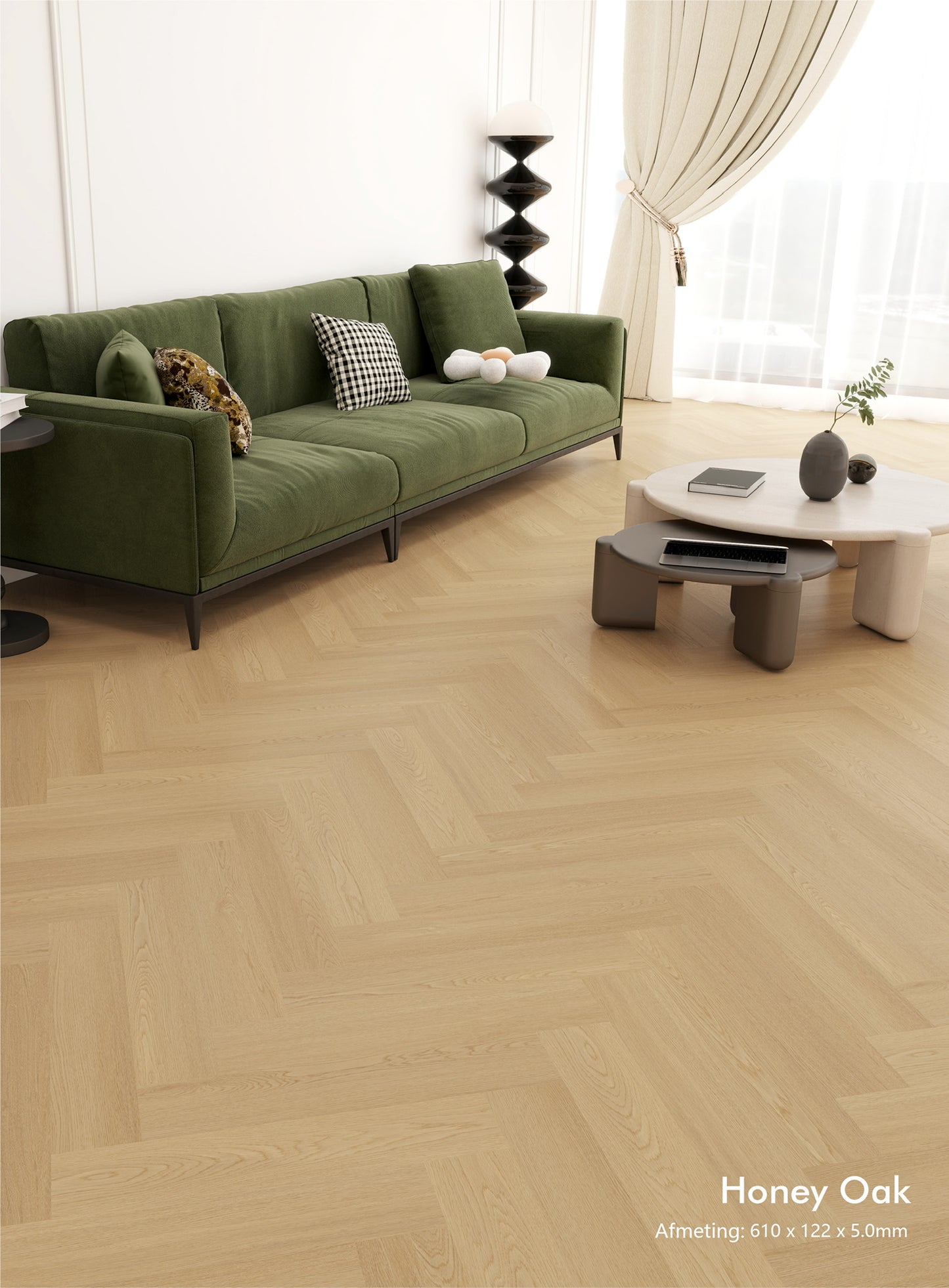 Honey Oak | Visgraat | Pvc Vloer Click