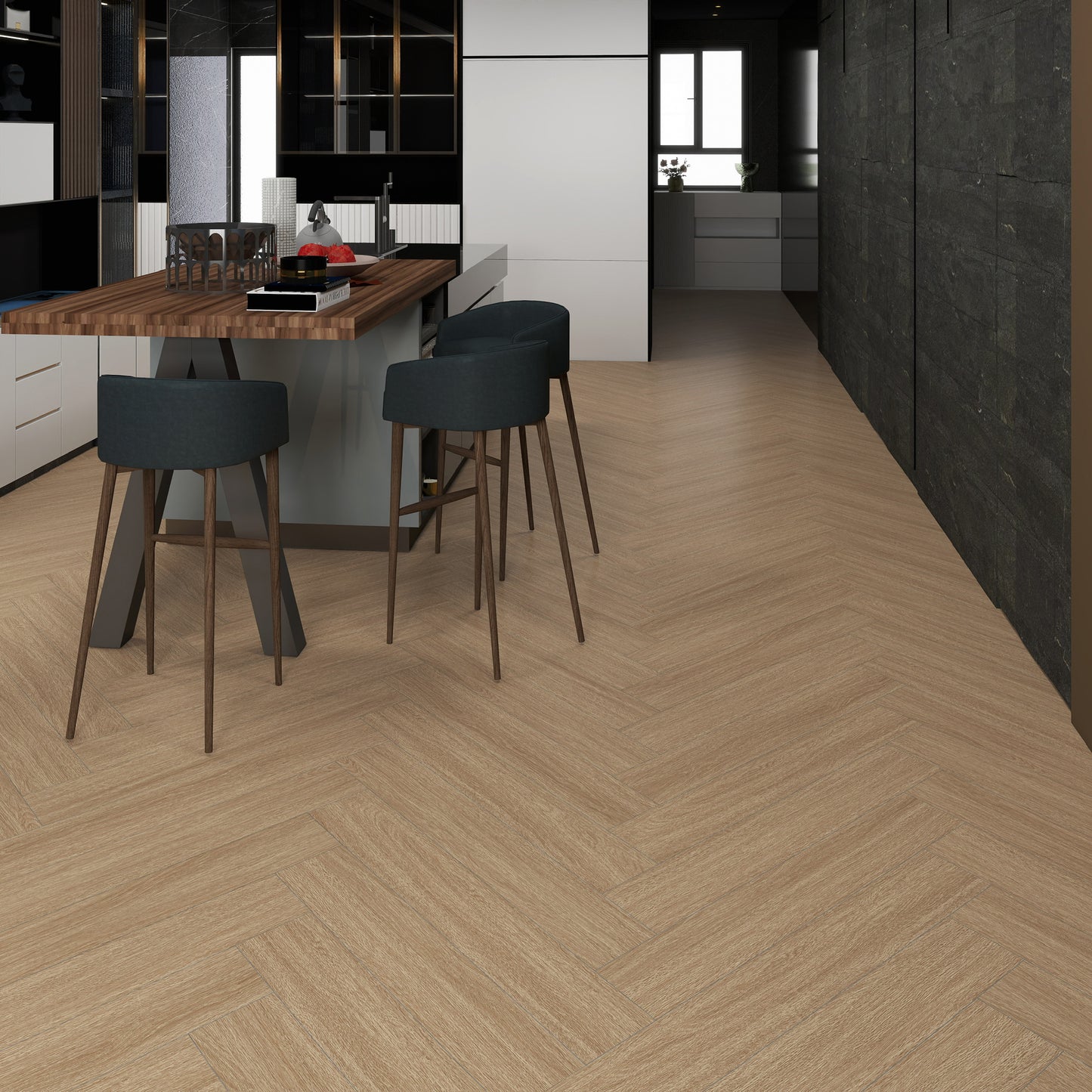 Cozy Oak  | Houtlook | PVC Vloer te verlijmen | Visgraat