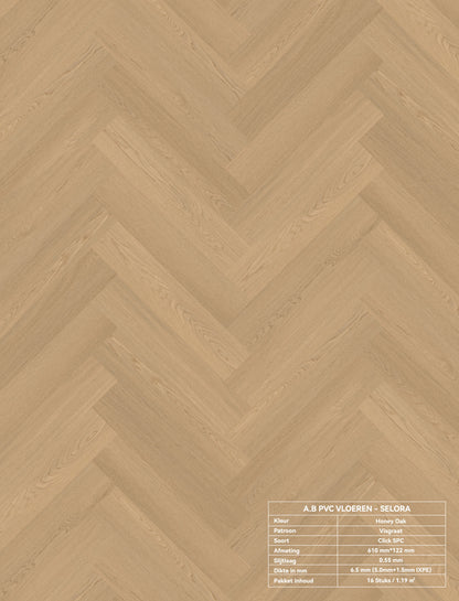 Honey Oak | Visgraat | Pvc Vloer Click