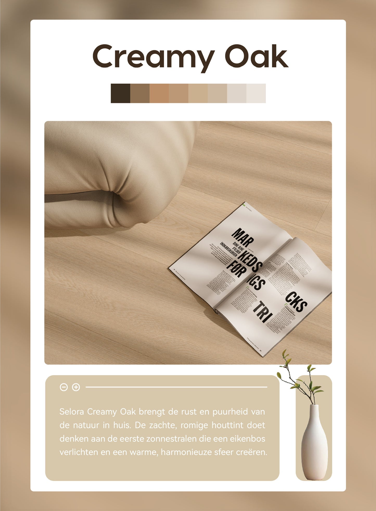 Creamy Oak | Houtlook | Pvc Vloer Click