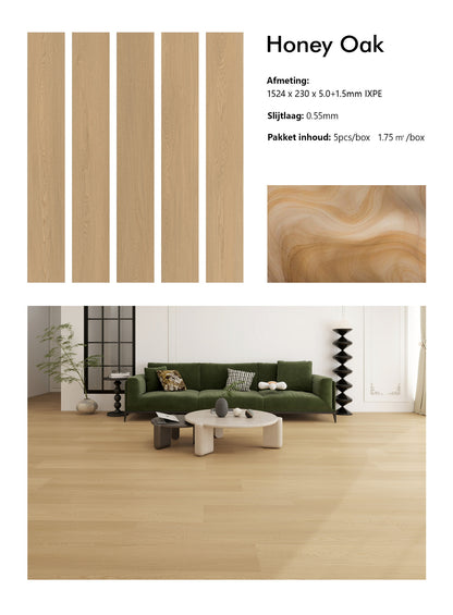 Honey Oak | Houtlook | Pvc Vloer Click
